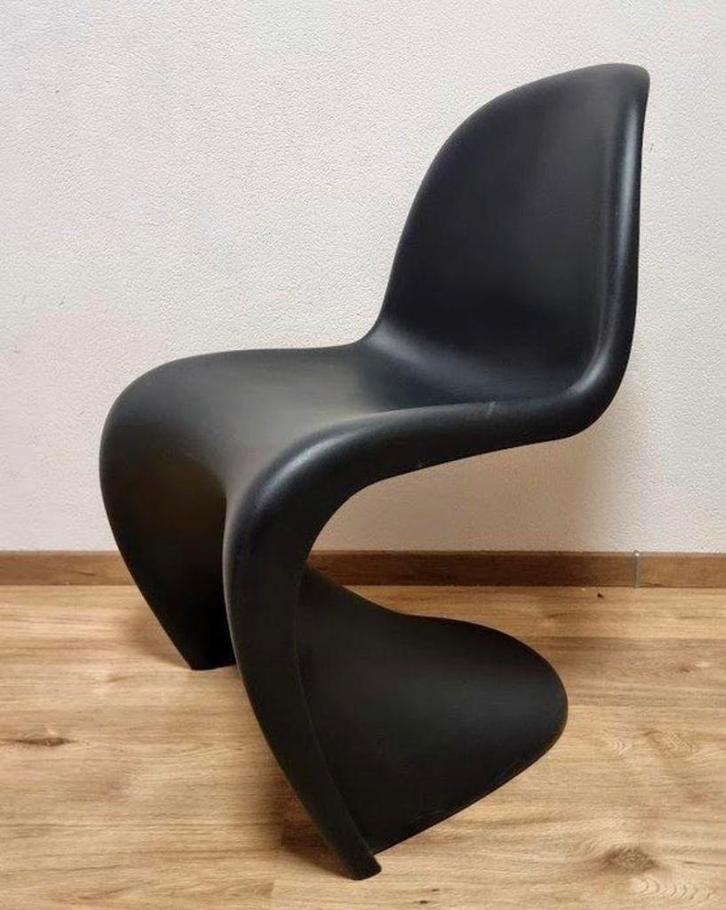 6 chaises Verner Panton noires, Huis en Inrichting, Stoelen, Gebruikt, Vijf, Zes of meer stoelen, Overige materialen, Zwart, Ophalen