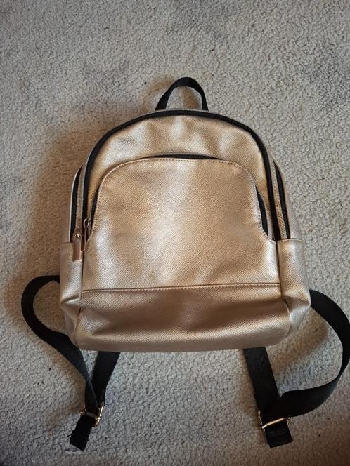 Gouden rugzak, Handtassen en Accessoires, Tassen | Rugtassen, Zo goed als nieuw, Overige merken, 25 tot 40 cm, Minder dan 30 cm