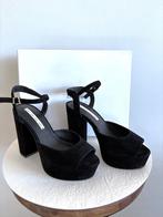 & Other Stories Zwarte Daim Sandalen 38 Platform Block Heel, Kleding | Dames, Verzenden, Zwart, & Other Stories, Zo goed als nieuw