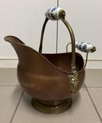 Mooie Rood Koperen Pot met Porseleinen handvaten, Ophalen of Verzenden, Koper