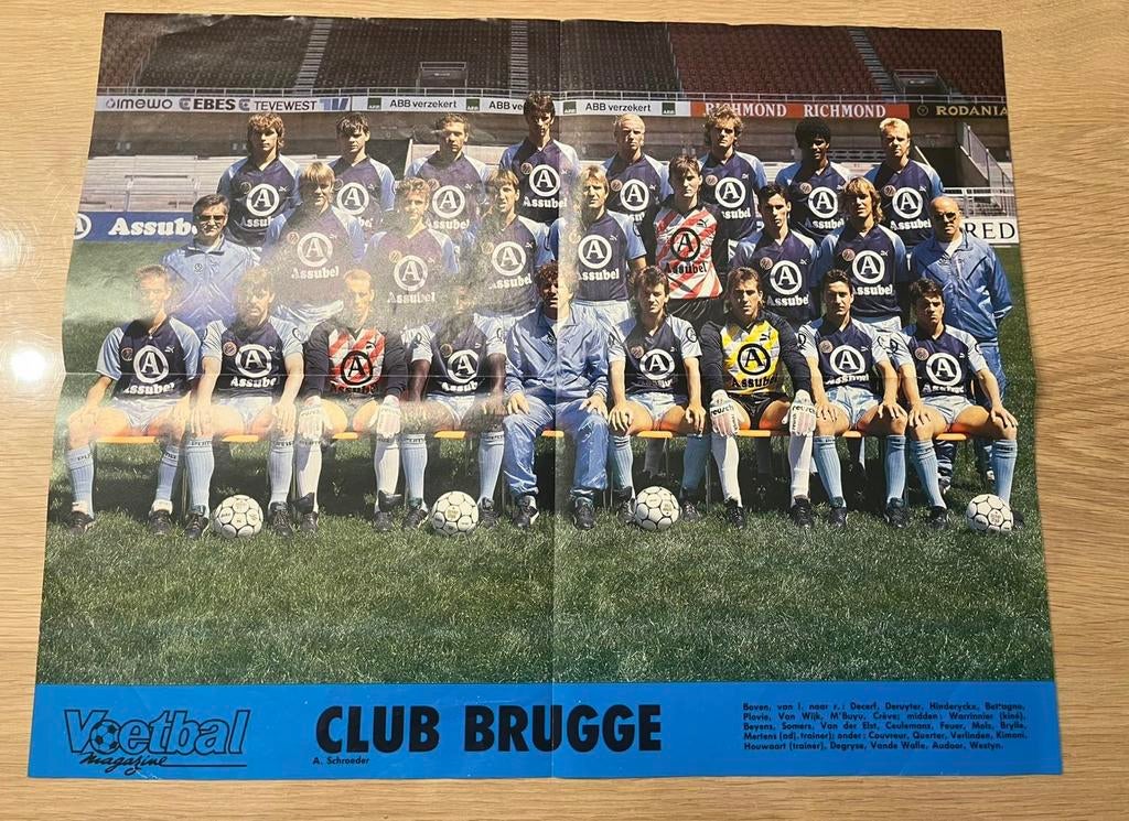 Poster Club Brugge - seizoen 1988-89 - 40x50cm, Enlèvement, Comme neuf, Affiche, Image ou Autocollant