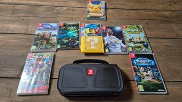 Nintendo switch lite met 8 spelletjes en accessories. beschikbaar voor biedingen
