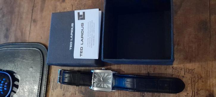 Origineel Ted Lapidus quartz herenhorloge met certificaat, Handtassen en Accessoires, Sporthorloges, Nieuw, Zwart, Ophalen of Verzenden