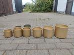 Bloempot goud & groen, Tuin en Terras, Ophalen, Rond, Binnen, Zo goed als nieuw