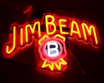 Enseigne LED Jim Beam - USB 220V - Mancave Pool House neuve, Enlèvement ou Envoi, Neuf, Table lumineuse ou lampe (néon)
