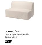Bijna nieuwe IKEA clic clac bank, Ophalen, Tweepersoons, Zo goed als nieuw, Crème