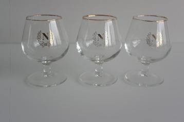 3 verres de brandy Napoléon, Enlèvement ou Envoi, Comme neuf, Verre, Verre ou Verres