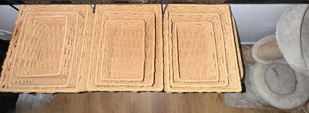 Decoratieve mandjes x9, Huis en Inrichting, Woonaccessoires | Schalen en Manden, Zo goed als nieuw, Ophalen