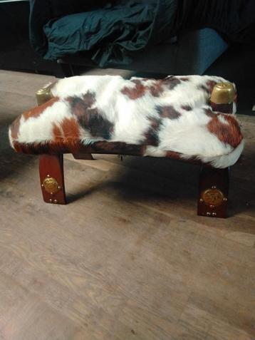 Repose-pieds ottoman tabouret en forme de selle camel avec c, Enlèvement ou Envoi, Comme neuf