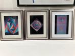 3 Luik van  Victor Vasarely , in kaders, Ophalen of Verzenden