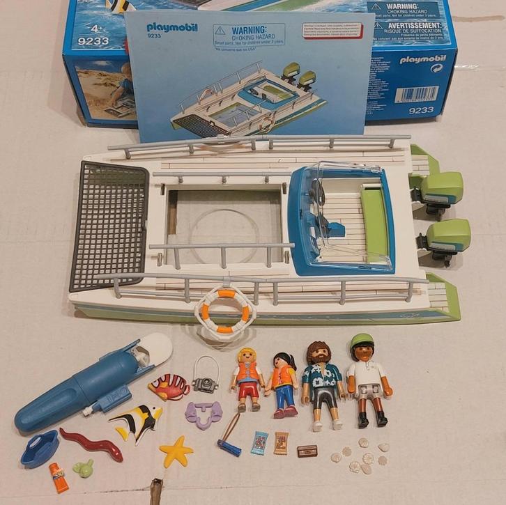 Playmobil 9233 - Glasboot met onderwatermotor, Kinderen en Baby's, Speelgoed | Playmobil, Gebruikt, Complete set, Ophalen of Verzenden
