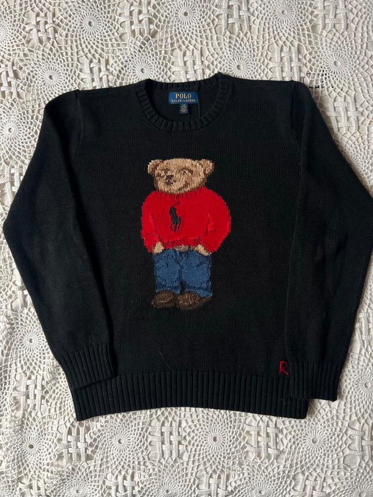Polo Ralph Lauren gebreide trui beer - knitwear - S, Kleding | Heren, T-shirts, Zo goed als nieuw, Maat 46 (S) of kleiner, Zwart