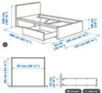 1-persoonsbed met lattenbodem en nachtkastje, Ophalen, Zo goed als nieuw