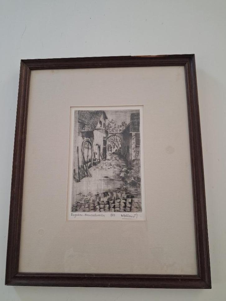 Ets van Karel Wollens, Antiek en Kunst, Kunst | Etsen en Gravures, Ophalen of Verzenden