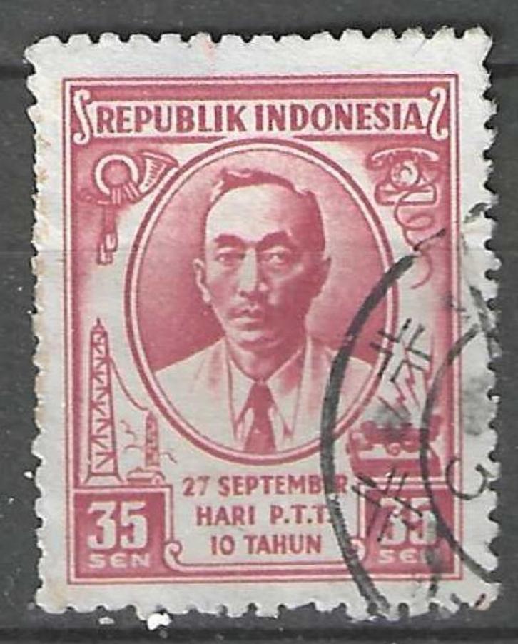 Indonesie 1955 - Yvert 102 - Indonesische Post - Suharto(ST), Postzegels en Munten, Postzegels | Azië, Gestempeld, Verzenden