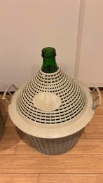 Dame-Jeanne in glas met mand, Antiek en Kunst, Ophalen