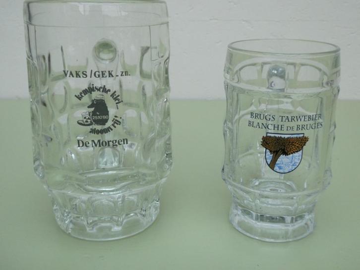 Twee bierpullen bierglazen, Verzamelen, Glas en Drinkglazen, Nieuw, Bierglas, Ophalen of Verzenden