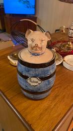 Ancien pot tabac ceramique porcelaine faience deco vintage, Ophalen