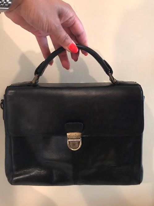 Vintage lederen hand-en schoudertas Lancoche, Handtassen en Accessoires, Tassen | Damestassen, Ophalen of Verzenden