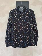 Zwarte blouse met bladprint - maat S, Ophalen of Verzenden, Zo goed als nieuw, Maat 36 (S), Zwart