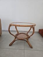 Vintage rotan salontafel, Huis en Inrichting, Tafels | Bijzettafels, Ophalen, Zo goed als nieuw