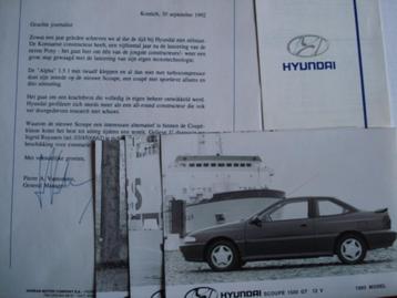 Hyundai Scoupé 1500 GT 12v 1993 Persfoto press LOT van 3 beschikbaar voor biedingen