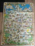 Carte vintage illustrée de l'Allemagne représentant des cont, Gelezen, Ophalen of Verzenden, Landkaart, Duitsland
