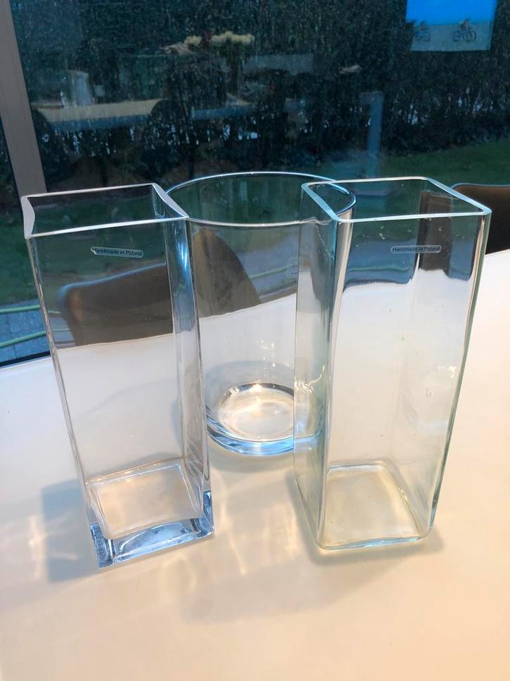 Ensemble de 3 grands vases en verre, Maison & Meubles, Accessoires pour la Maison | Vases, Comme neuf, Enlèvement