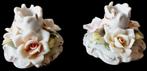 paar capodimonte rozenkandelaars., Antiek en Kunst, Ophalen of Verzenden