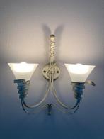 2 wandlampjes met 2 armen, Huis en Inrichting, Lampen | Wandlampen, Landelijk/modern, Gebruikt, Ophalen