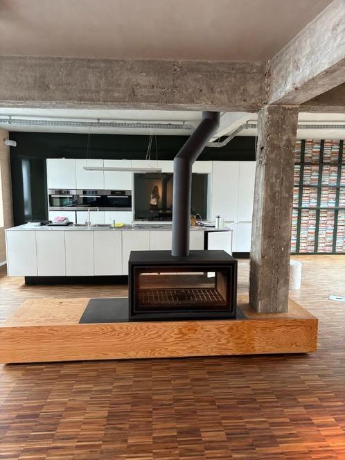 Cheminée jide insert bois décor 16/9 double face, Huis en Inrichting, Haarden, Gebruikt, Houthaard, Ophalen