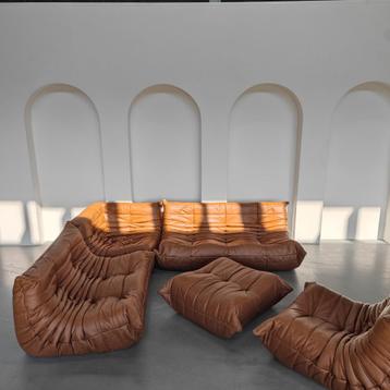 Ligne Roset Togo - set in cognac - vol aniline leder beschikbaar voor biedingen