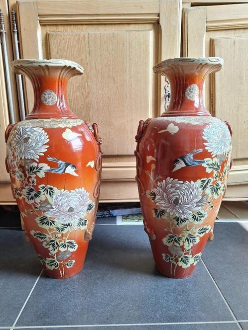 Japanse Keramische Satsuma Vazen, meiji periode, Antiquités & Art, Antiquités | Céramique & Poterie, Enlèvement ou Envoi