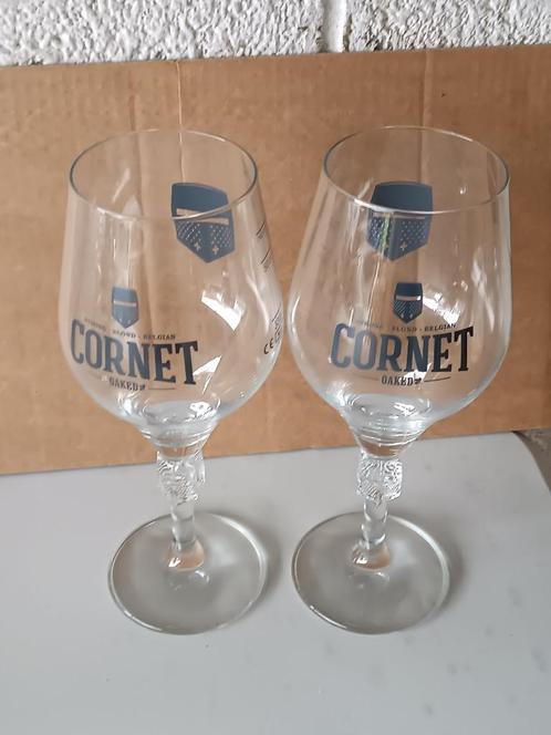 A vendre 2 verres Cornet, Collections, Verres & Petits Verres, Utilisé, Verre à bière, Enlèvement