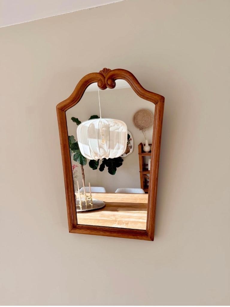 Vintage spiegel, Antiek en Kunst, Ophalen, Vierkant, Minder dan 50 cm, Minder dan 100 cm