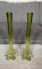 set van 2 glazen vintage vaasjes Art Deco, Antiek en Kunst, Ophalen