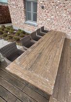 Grote tuinset 3m tafel + bank + 5 Bristol stoelen, Tuin en Terras, Tuinsets en Loungesets, Ophalen, Gebruikt, Bank, Meer dan 8 zitplaatsen