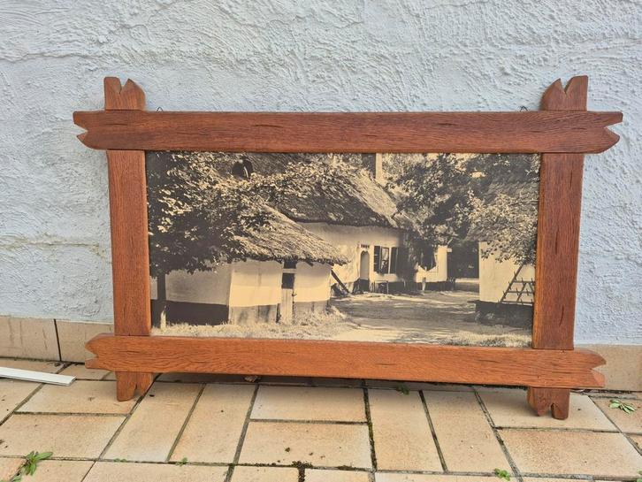 Authentiek Wandpaneel – Massief Eiken – Oude Lemen Boerderij, Antiquités & Art, Antiquités | Miroirs, Enlèvement