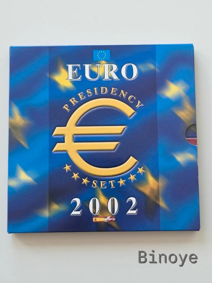 European Presidency 2002 – Set 12x1€ BU + 2 médailles + CD, Timbres & Monnaies, Monnaies | Europe | Monnaies euro, Série, 1 euro