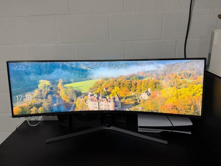 SAMSUNG 49INCH ULTRAWIDE - BUREAU - GAMESTOEL - SPEAKERS, Informatique & Logiciels, Moniteurs, Comme neuf, Ultrawide, Enlèvement