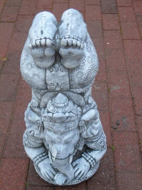 Ganesh in steen en reliëf, hoofd naar beneden, hoogte: 60 CM, Tuin en Terras, Tuinbeelden, Nieuw, Boeddhabeeld, Steen, Ophalen