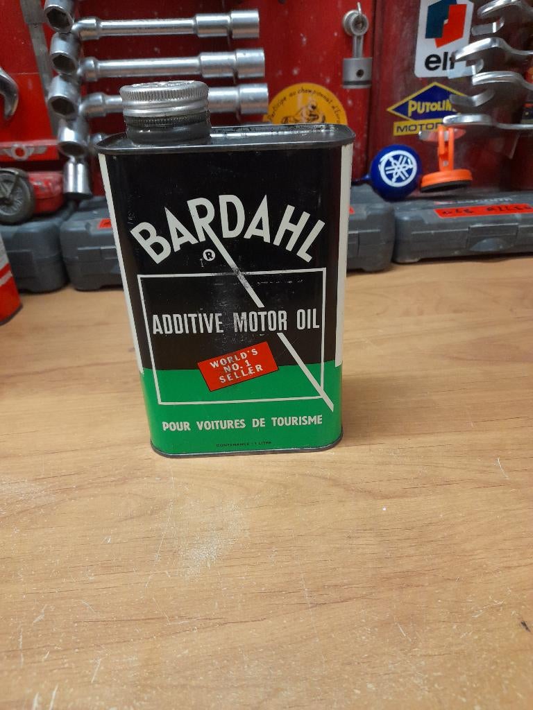 ancien bidon huile vide bardahl additif auto, Collections, Marques & Objets publicitaires, Utilisé, Autres types, Envoi