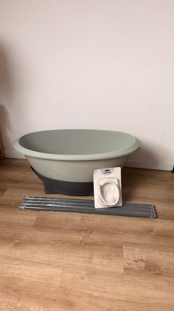 Baignoire pour bébé + support de bain + tuyau de vidange, Enlèvement, Comme neuf