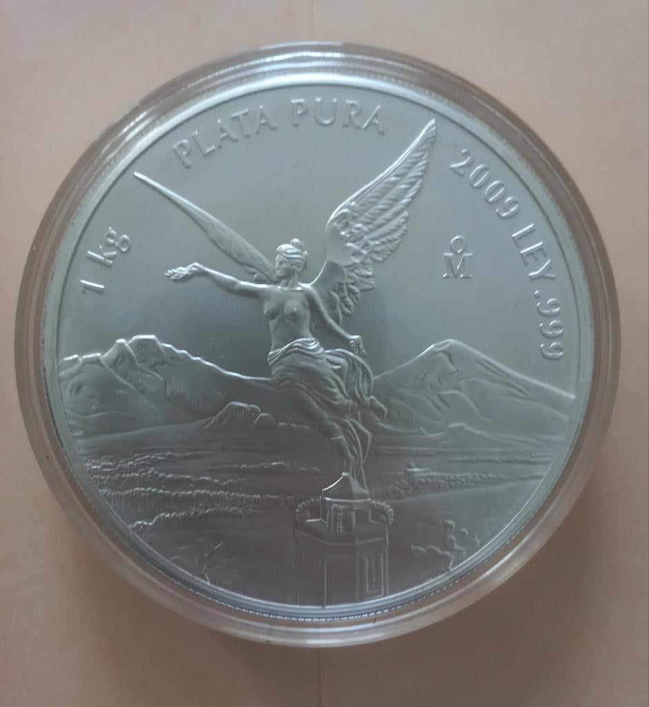 Mexicaanse Libertad 2009 1kg. 999 zilver, Postzegels en Munten, Edelmetalen en Baren, Zilver, Verzenden