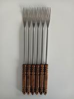 6 fourchettes à fondue INOX à 3 dents avec manche en bois, Electroménager, Enlèvement, Utilisé, Accessoires pour fondue