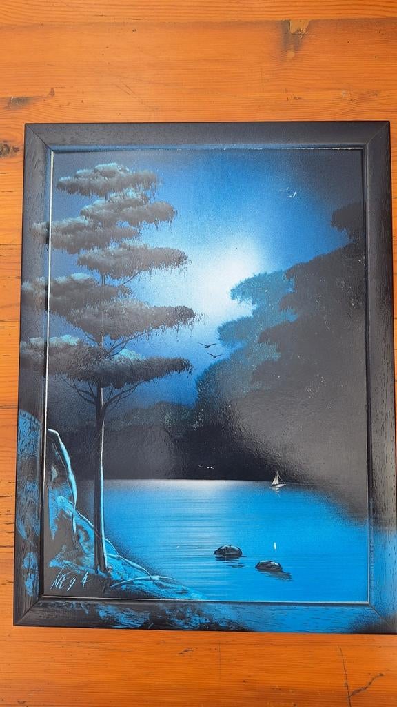 Blauw nachts schilderij, Ophalen