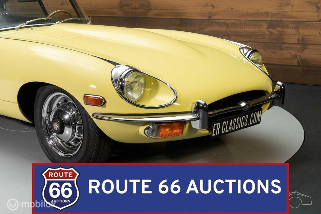 Jaguar E-Type Coupe Series 2 | 1970 | Route 66 Auctions, Auto's, Zwart, Bedrijf, Handgeschakeld, Overige carrosserie