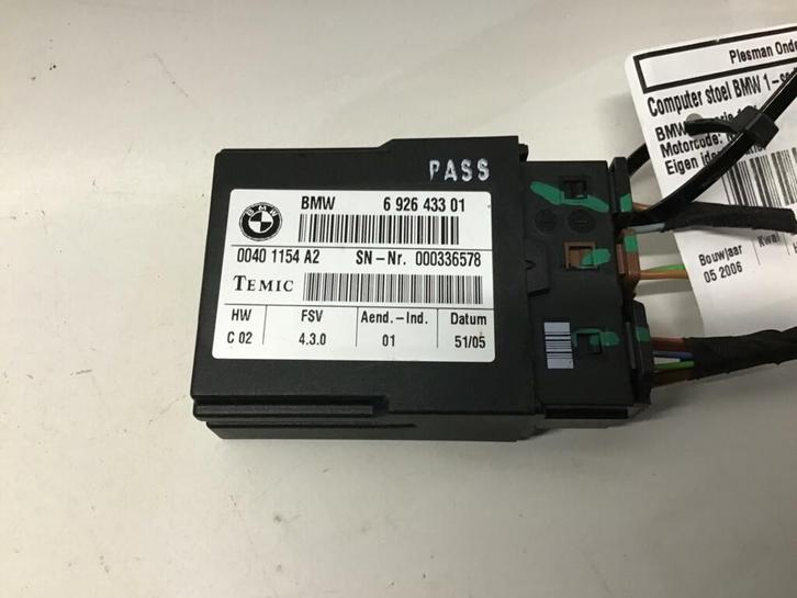 Computer stoel BMW 1-serie E87 ('04-'11) 692643301, Autos : Pièces & Accessoires, Électronique & Câbles, BMW, Utilisé, Enlèvement ou Envoi