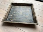 Prachtig verouderd dienblad / blad / schotel 52 x 52 cm, Ophalen, Zo goed als nieuw, Vierkant, Hout