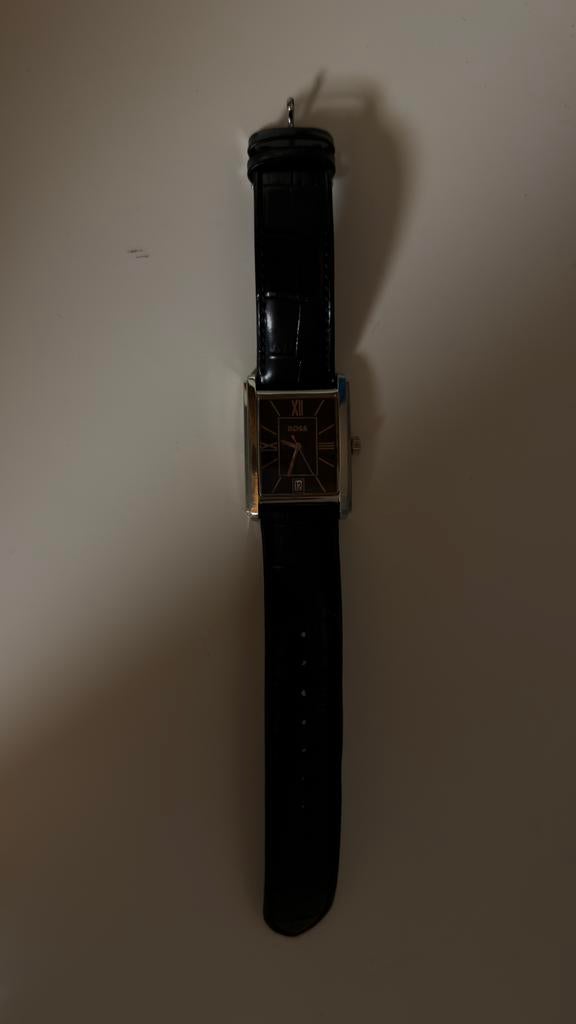 Hugo boss horloge heren, Overige materialen, Leer, Polshorloge, Zo goed als nieuw